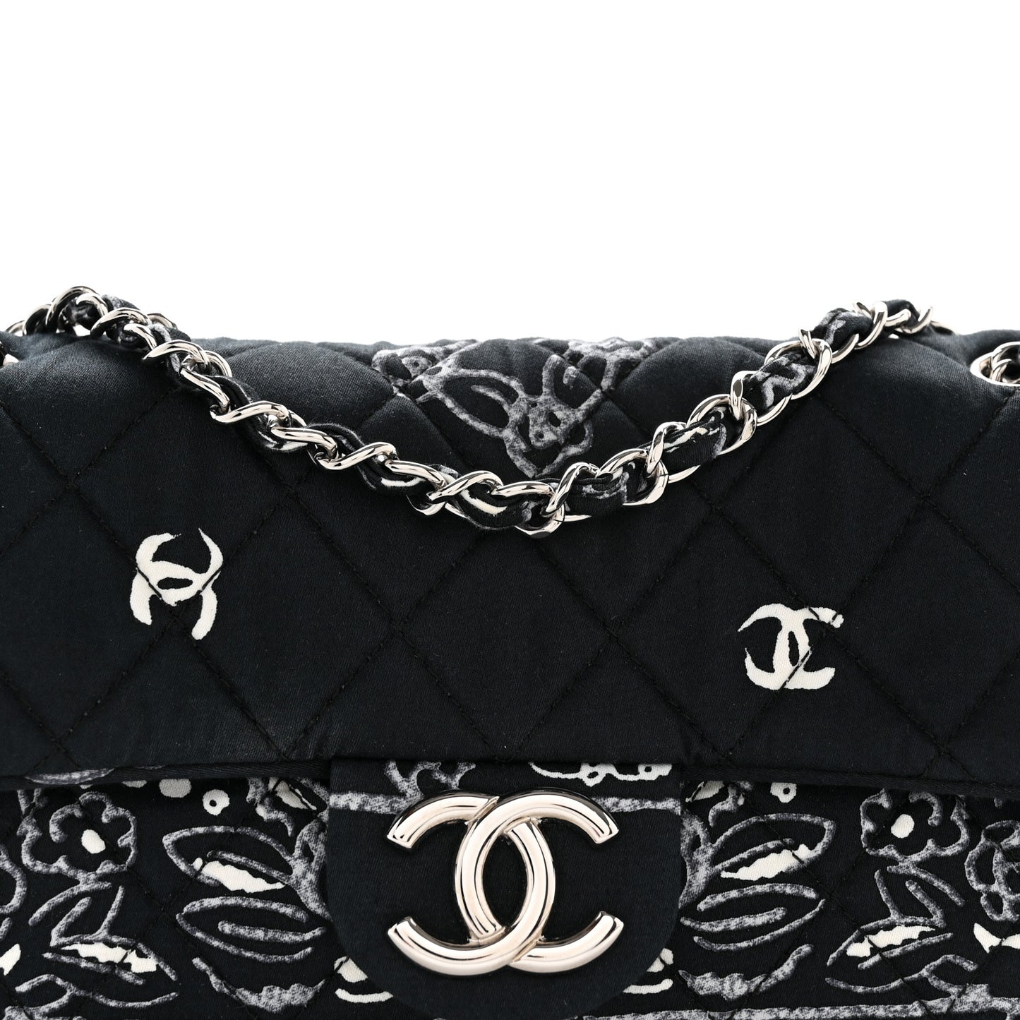 Cotton Quilted Small Bandana Single Flap Black