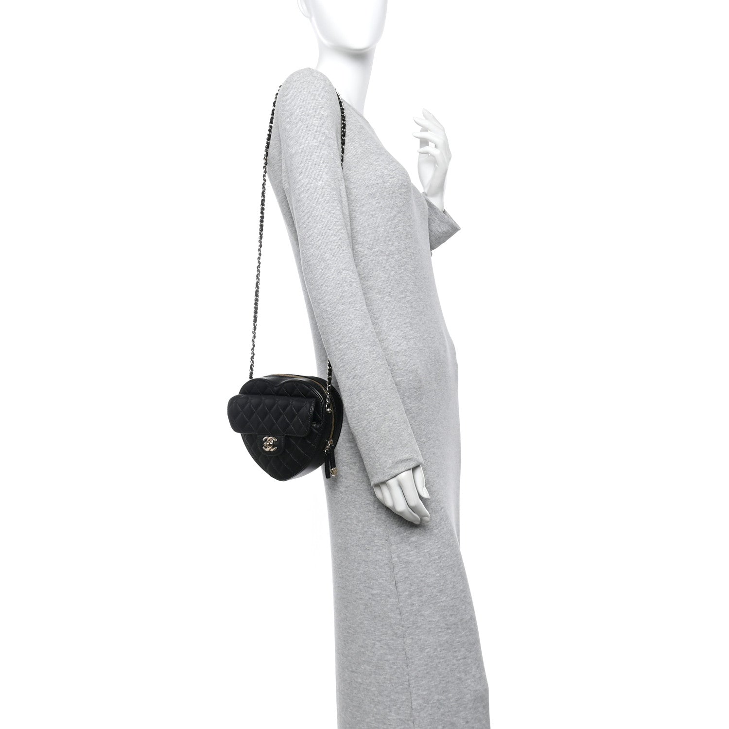 Chanel Lambskin Quilted CC In Love Heart Bag Black 2 of 10