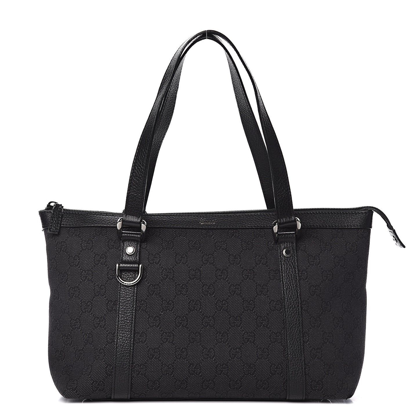 Denim Monogram Abbey Medium Tote Black