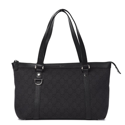 Gucci Denim Monogram Abbey Medium Tote Black 1 of 14
