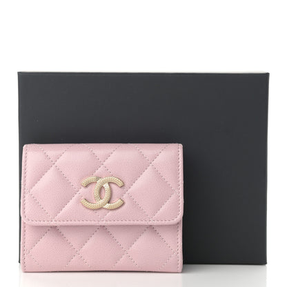 Chanel Caviar Quilted Studded CC Flap Card Holder Light Pink 10 of 10