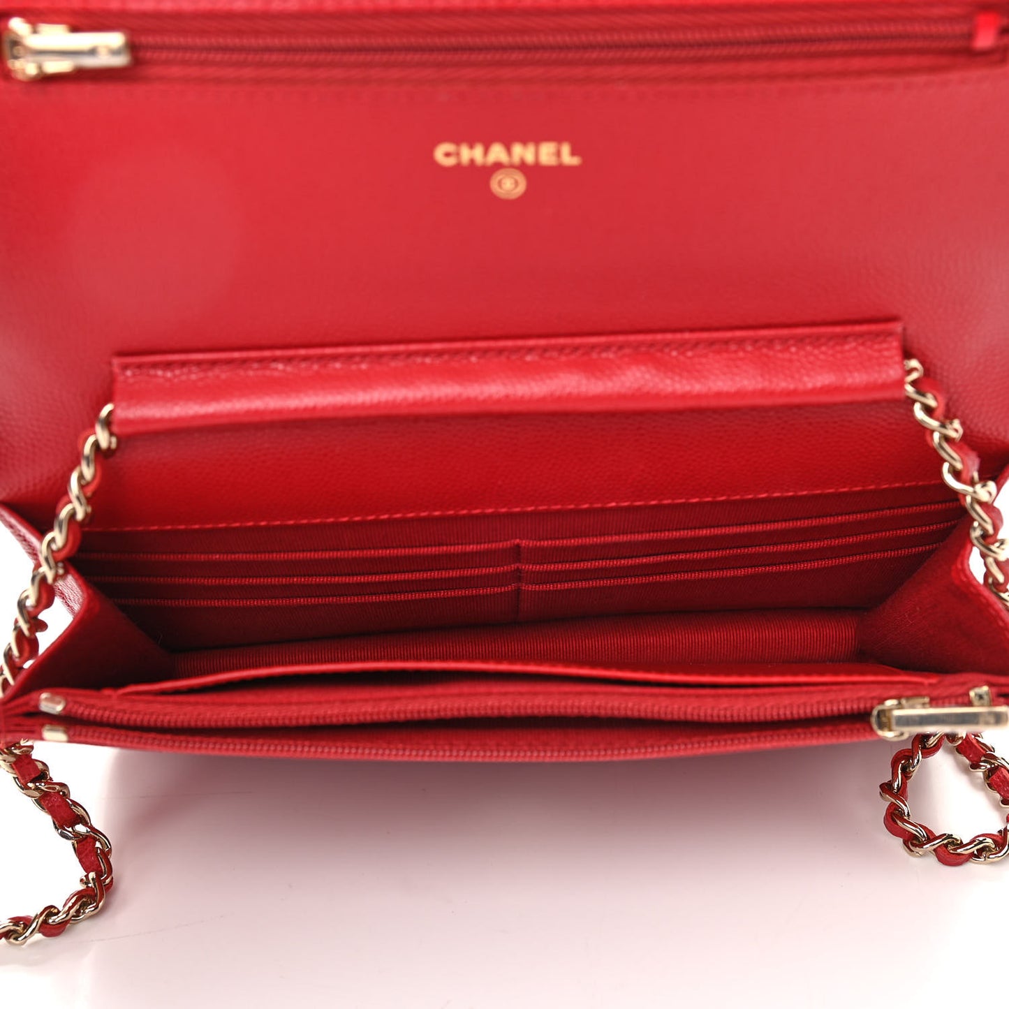 Caviar Quilted Wallet On Chain WOC Red