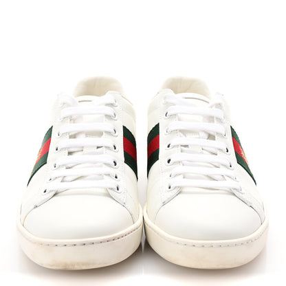 Gucci Calfskin Ayers Bee Embroidered Womens Ace Sneakers 36 White Green 3 of 11