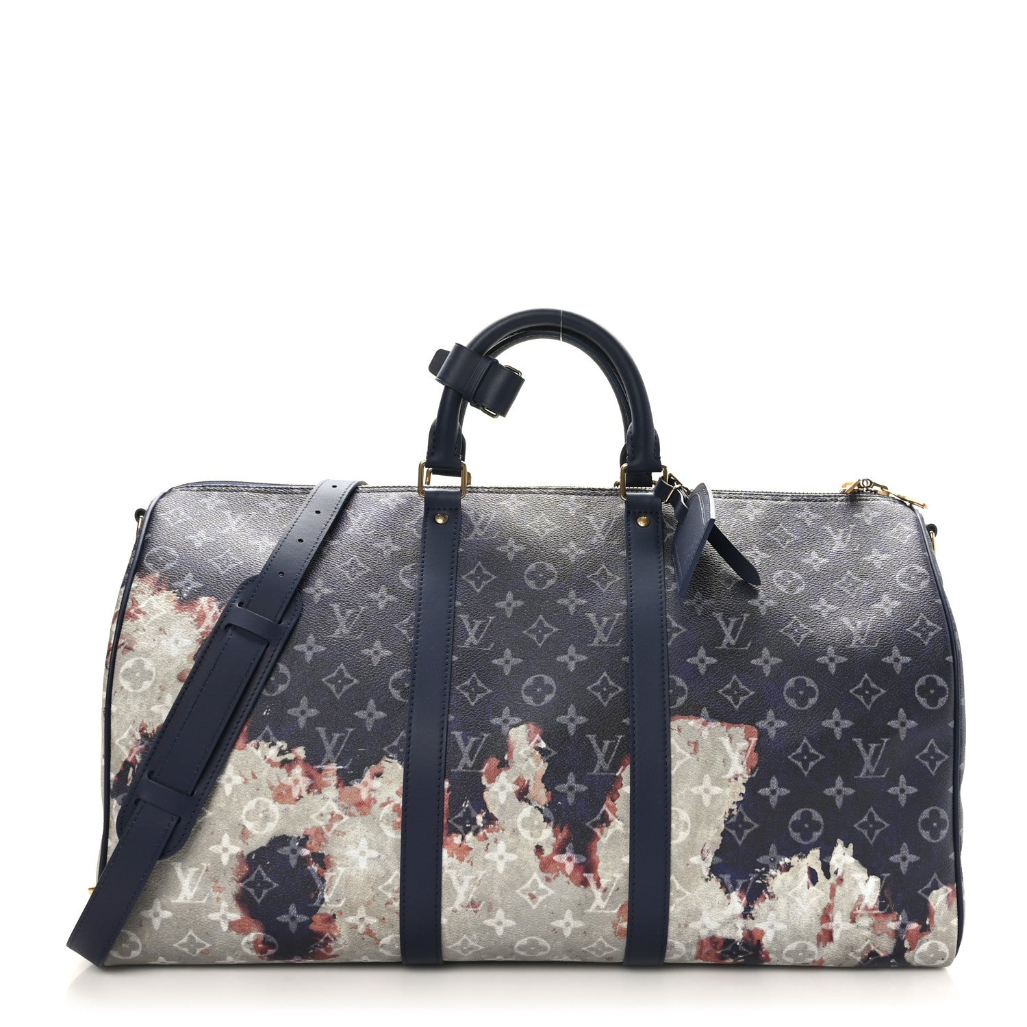 Louis Vuitton Monogram Bleach Keepall Bandouliere 50 Ink Blue 1 of 9