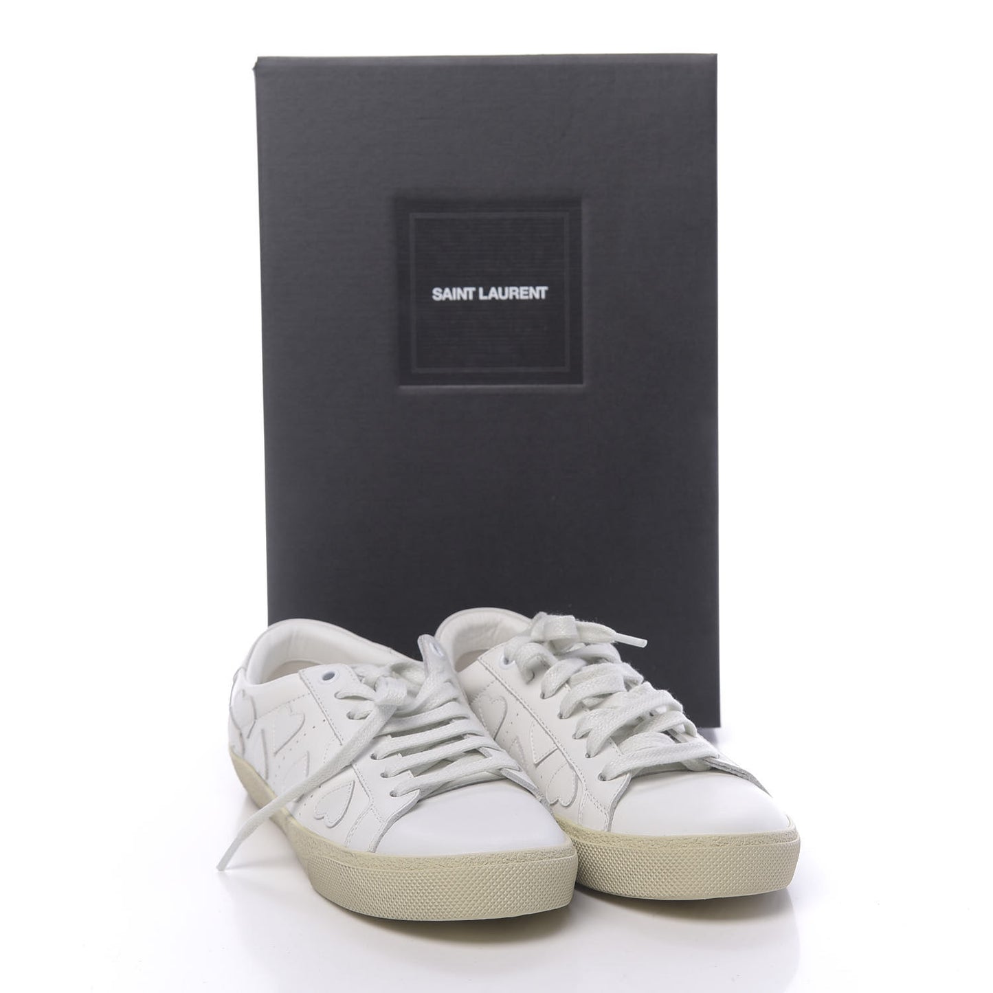 Calfskin Heart Court Classic Sneakers 36.5 White