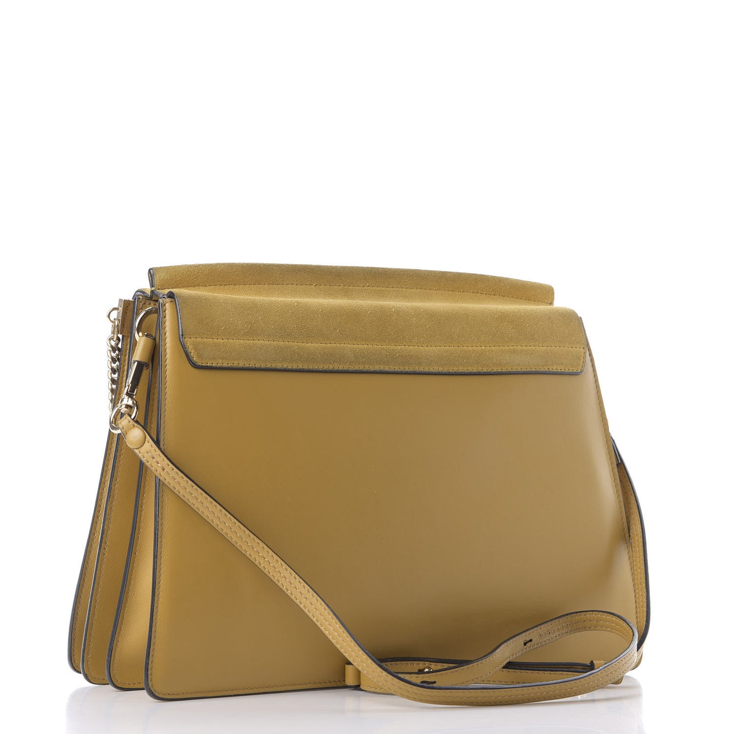 Suede Calfskin Medium Faye Shoulder Bag Dusty Yellow