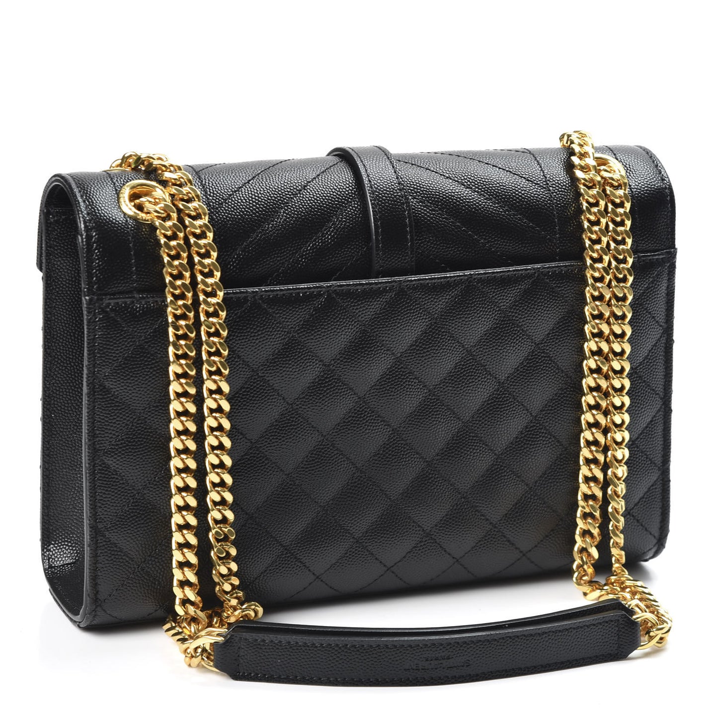 Grain De Poudre Textured Mixed Matelasse Triquilt Medium Monogram Satchel Black