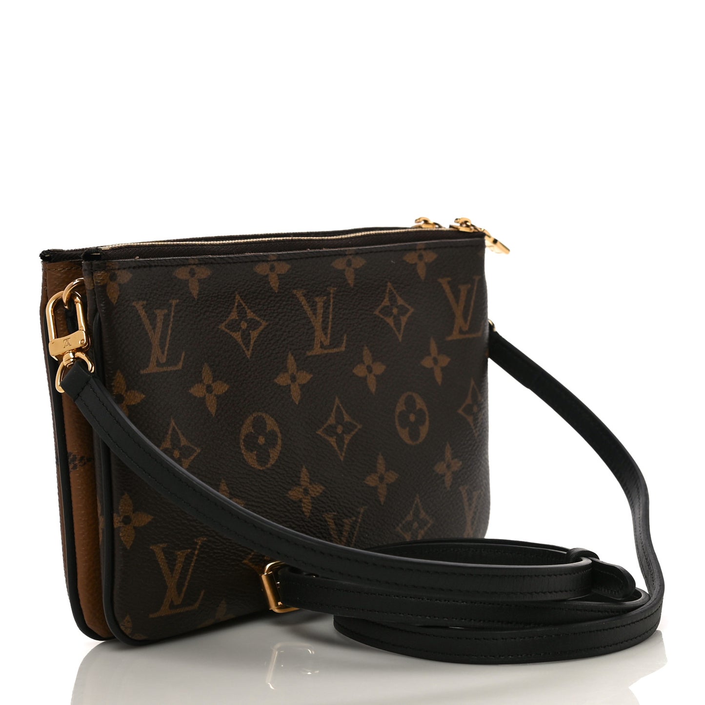 Reverse Monogram Giant Double Zip Pochette