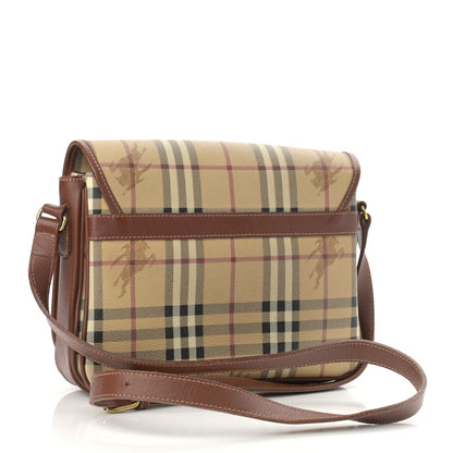 Burberry Haymarket Check Crossbody Messenger Bag Tan 3 of 13