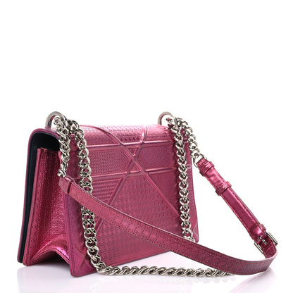 Christian Dior Metallic Patent Micro-Cannage Medium Diorama Flap Bag Pink 2 of 12