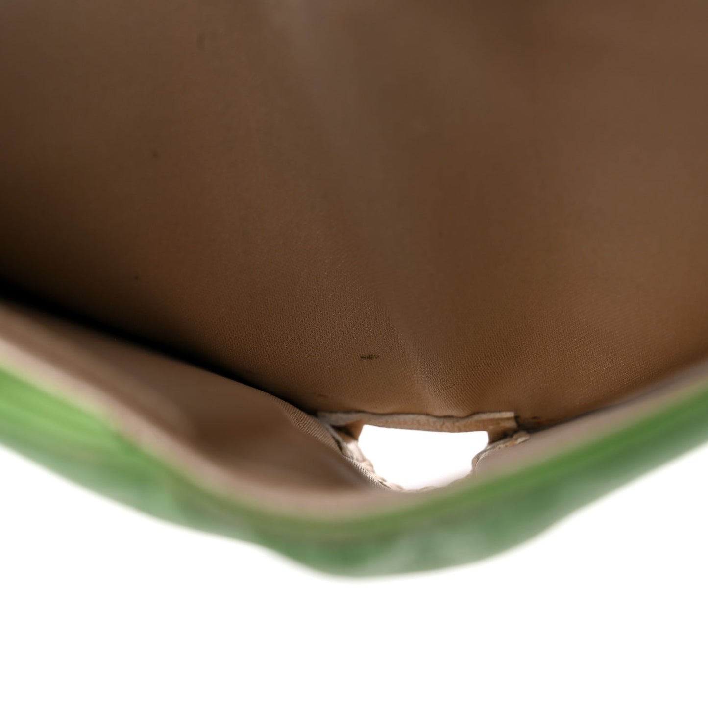 Lambskin Camellia Embossed Compact French Flap Wallet Green