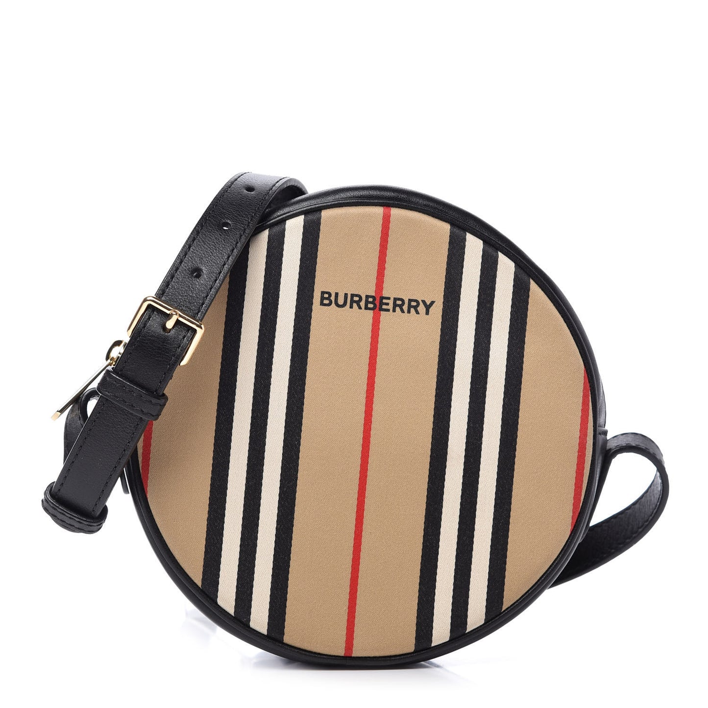 E-Canvas Calfskin Icon Stripe Louise Bag Archive Beige