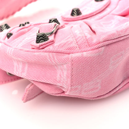 Balenciaga Denim BB Monogram Le Cagole Shoulder Bag XS Pink 9 of 11