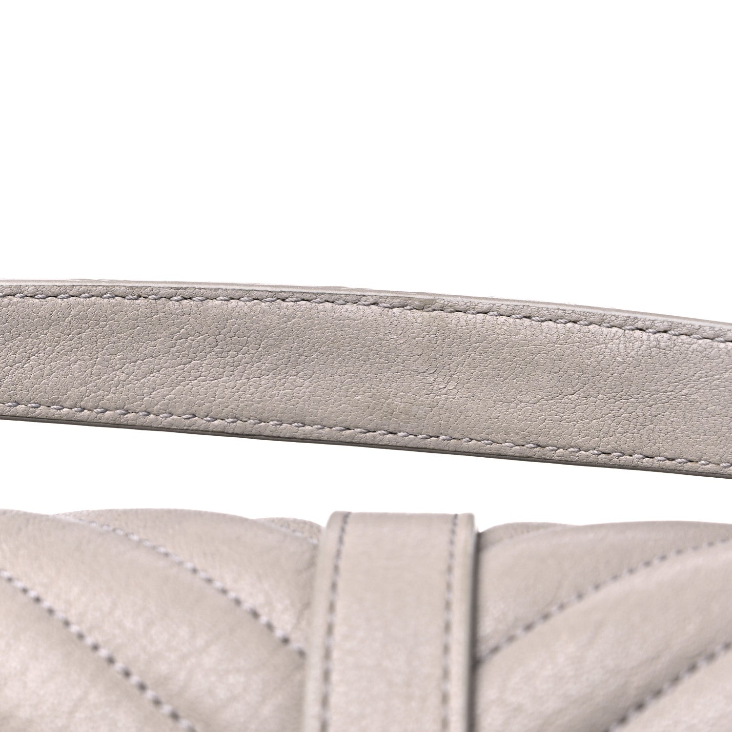 Saint Laurent Sheepskin Matelasse Chevron Monogram Large College Satchel Light Grey 15 of 15
