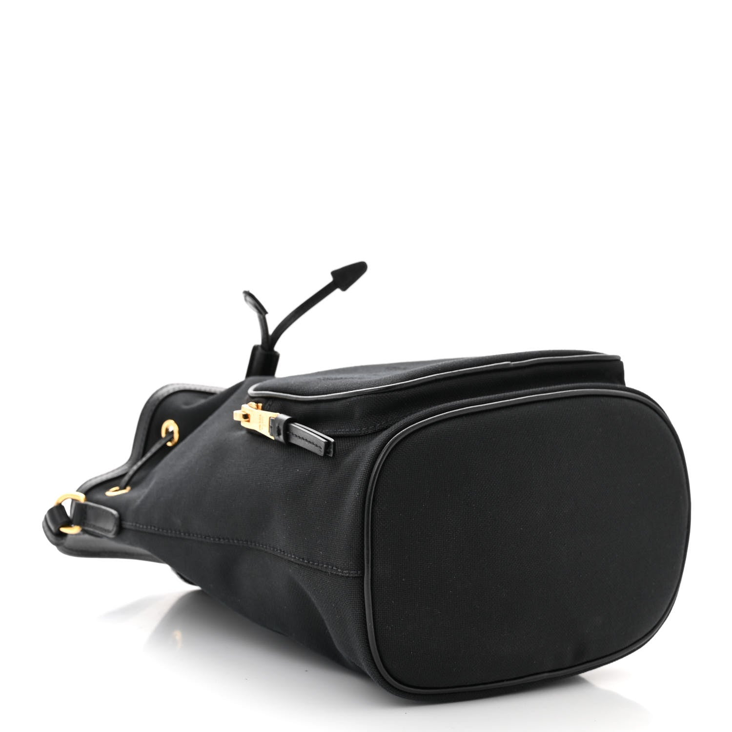 Prada Jacquard Logo Mini Bucket Crossbody Bag Black 4 of 13