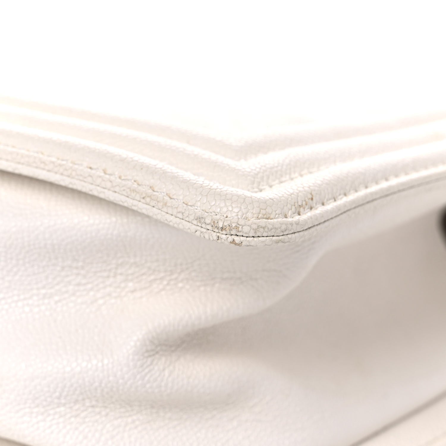 Chanel Calfskin Chevron Quilted Medium Boy Flap White 9 of 17