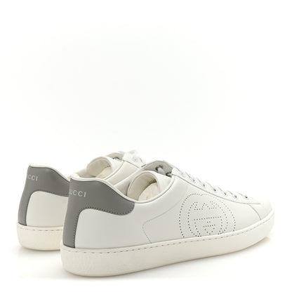Gucci Calfskin Interlocking G Perforated Mens Ace Sneakers 12 White Grey Sky 5 of 10