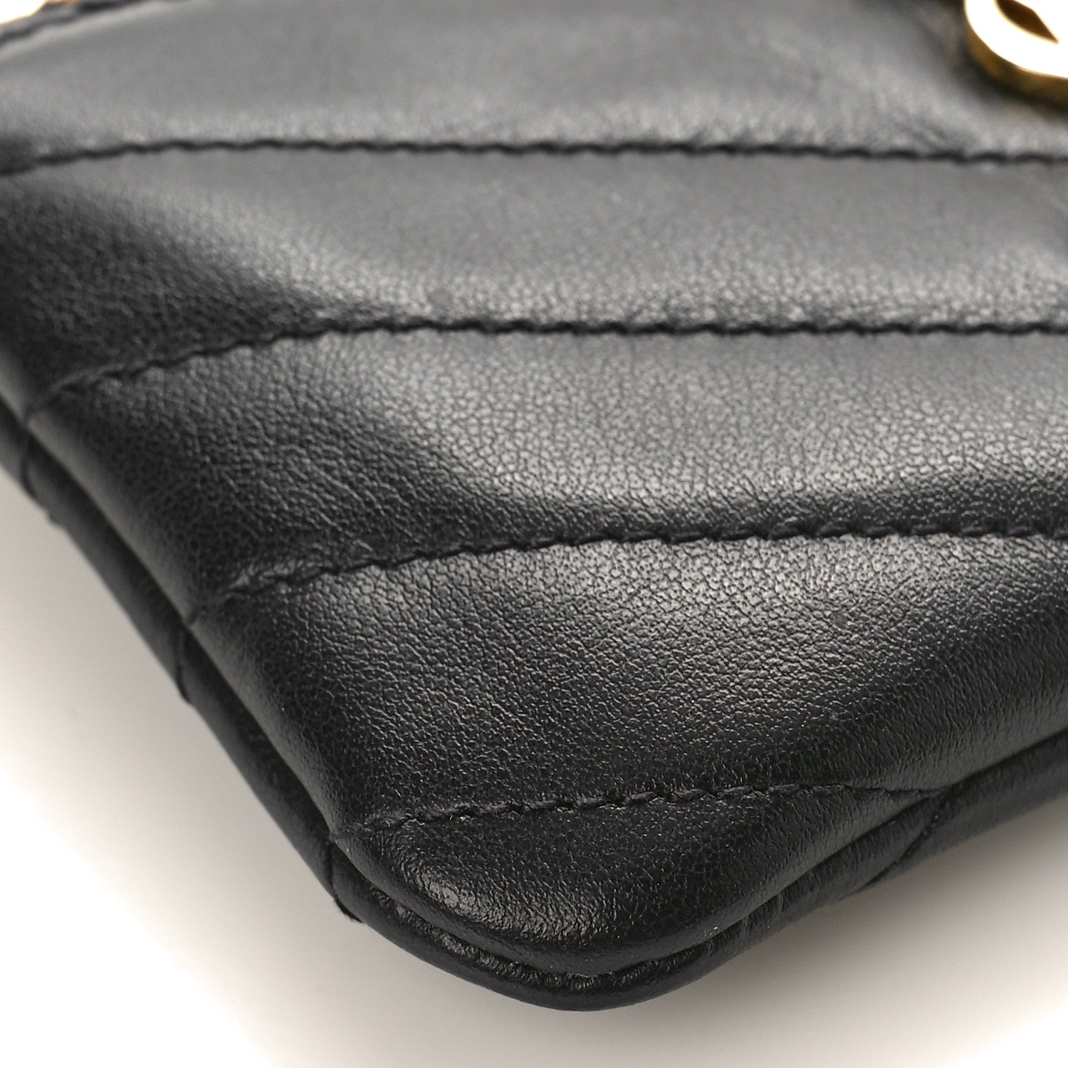 Saint Laurent Calfskin Matelasse Monogram Key Pouch Black 7 of 8