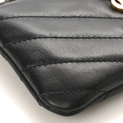 Saint Laurent Calfskin Matelasse Monogram Key Pouch Black 7 of 8