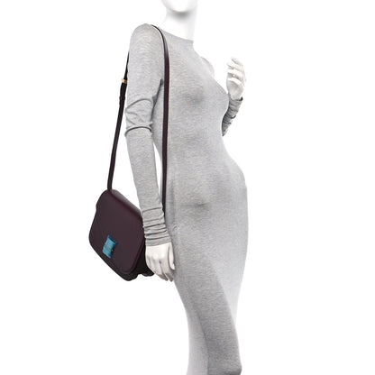 Salvatore Ferragamo Dappled Calfskin Small Fiamma Crossbody Bag Dark Barlo 2 of 9