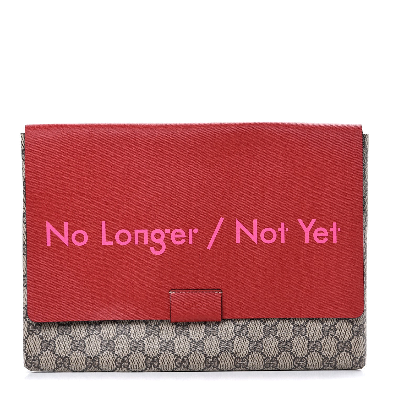 Gucci GG Supreme Monogram No Longer Not Yet Large Clutch Red 1 of 7