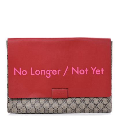 Gucci GG Supreme Monogram No Longer Not Yet Large Clutch Red 1 of 7