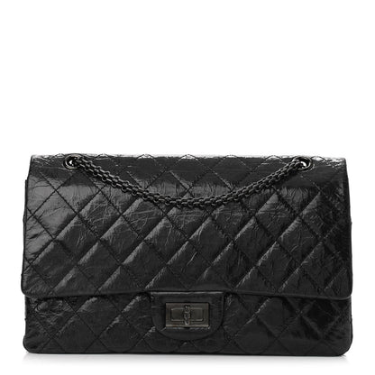 Chanel Glazed Aged Calfskin Quilted 2.55 Reissue 227 Flap Black 1 of 11