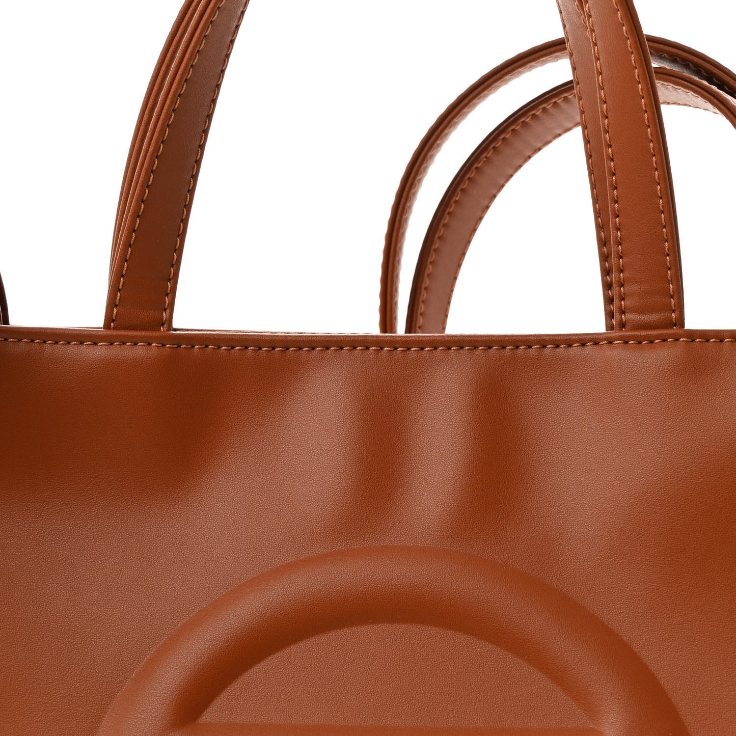 Vegan Leather Medium Shopping Bag Tan