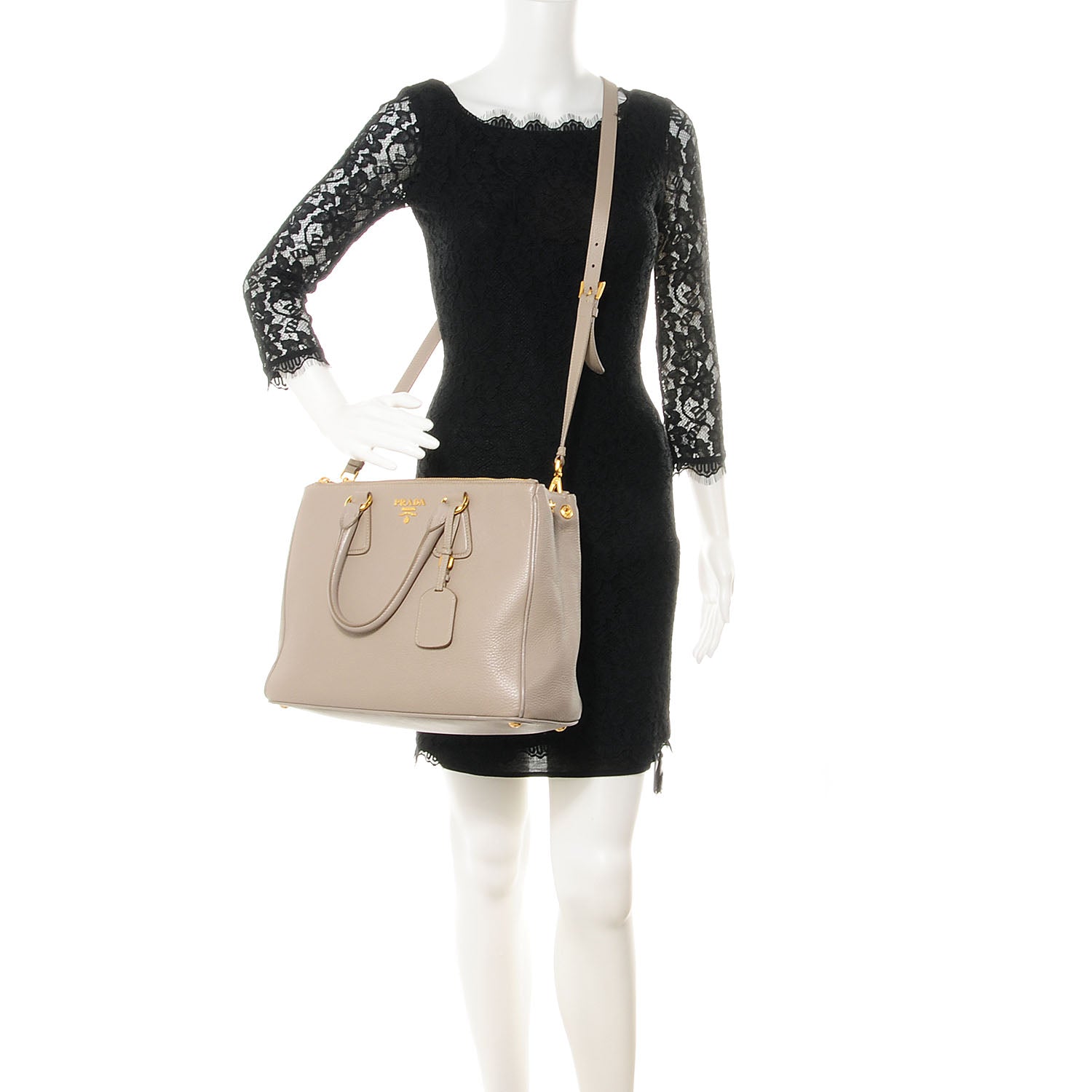 Prada Vitello Daino Executive Tote Argilla 2 of 9
