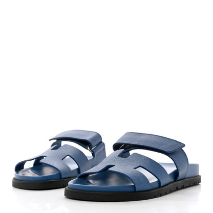 Hermes Epsom Womens Chypre Sandals 36.5 Bleu Bleuet 3 of 9
