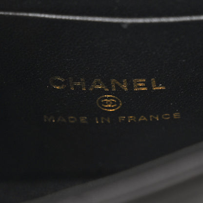 Chanel Lambskin Quilted Top Handle Flap Clutch With Chain Black 6 of 12