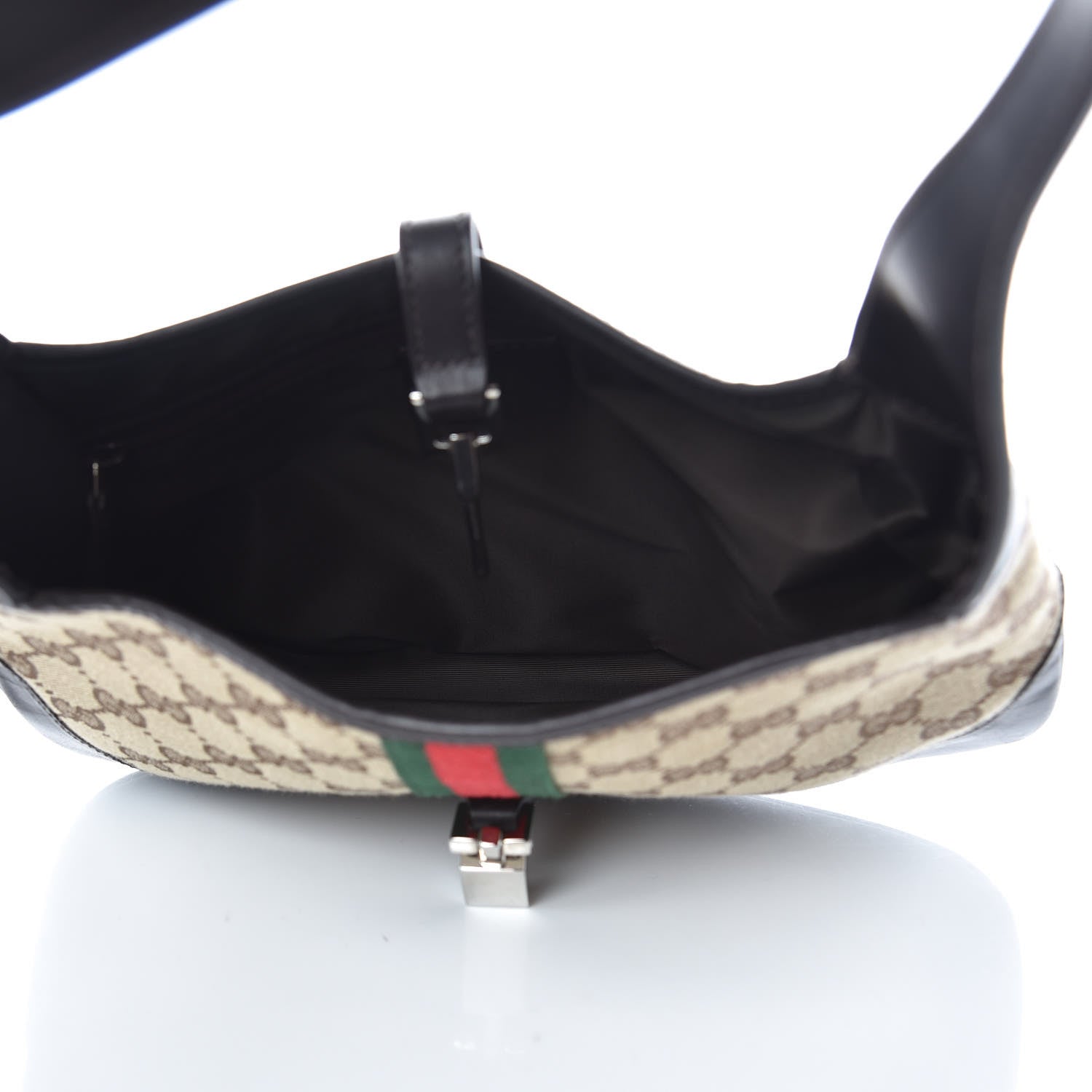 Gucci Monogram Web Small Jackie O Hobo Dark Brown 5 of 12