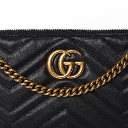 Gucci Calfskin Matelasse Mini GG Marmont Chain Bag Black 8 of 9