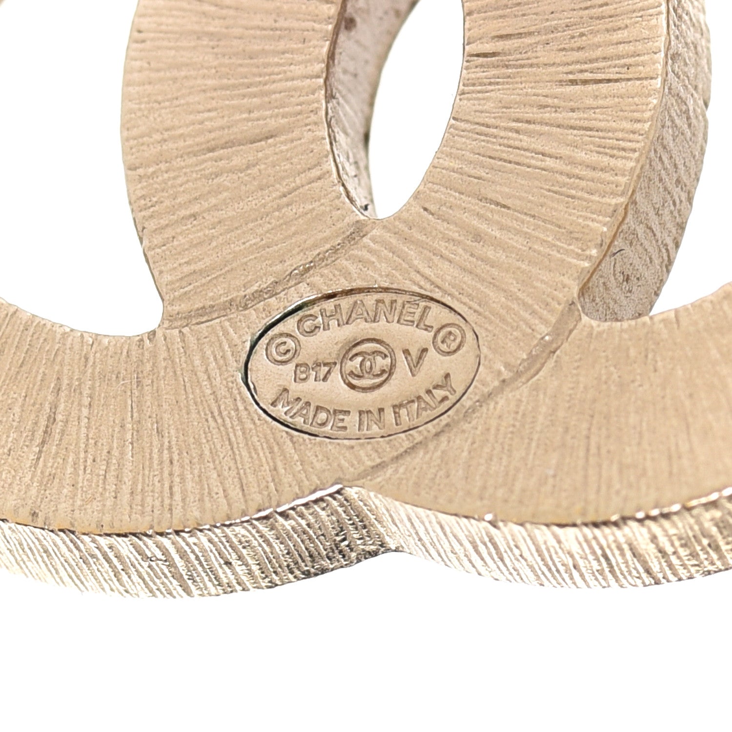 Chanel Metal Quilted CC Earrings Gold White 4 of 4
