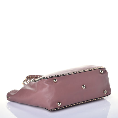 Valentino Garavani Vitello Medium Rockstud Tote Blush 5 of 9