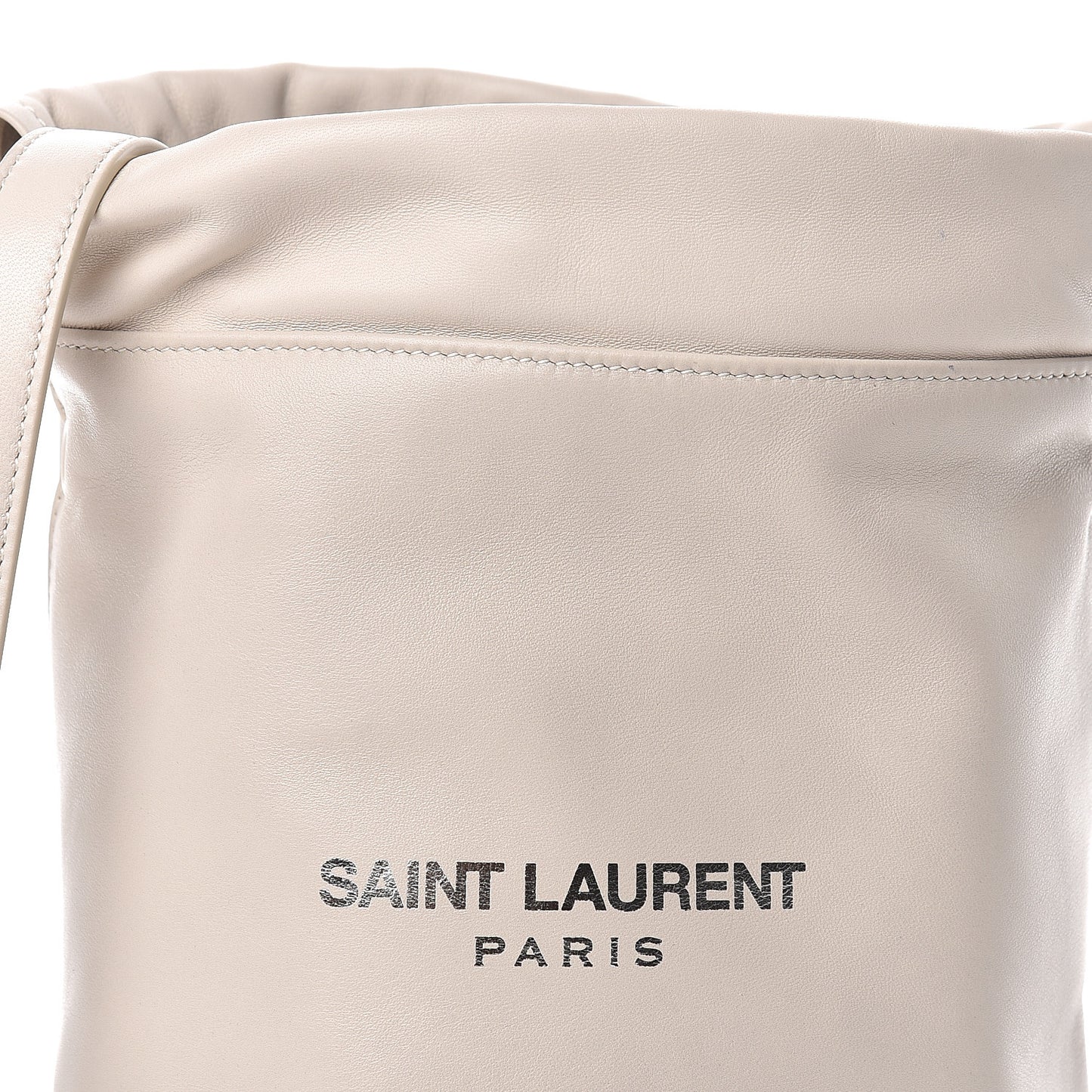 Lambskin Small Teddy Bucket Bag White