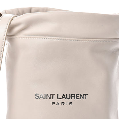 Saint Laurent Lambskin Small Teddy Bucket Bag White 8 of 11
