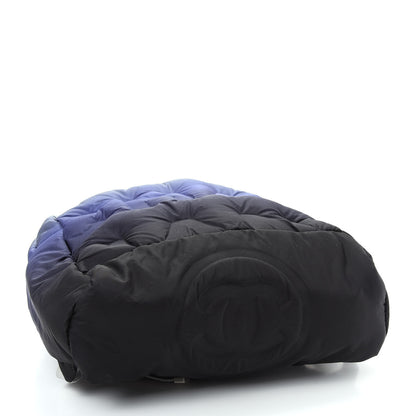 Chanel Nylon Embossed Small Doudoune Backpack Black Blue White 3 of 8