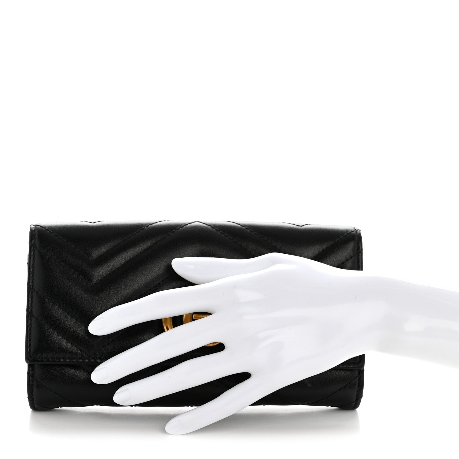 Gucci Calfskin Matelasse GG Marmont Continental Wallet Black 2 of 10