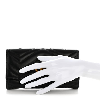 Gucci Calfskin Matelasse GG Marmont Continental Wallet Black 2 of 10