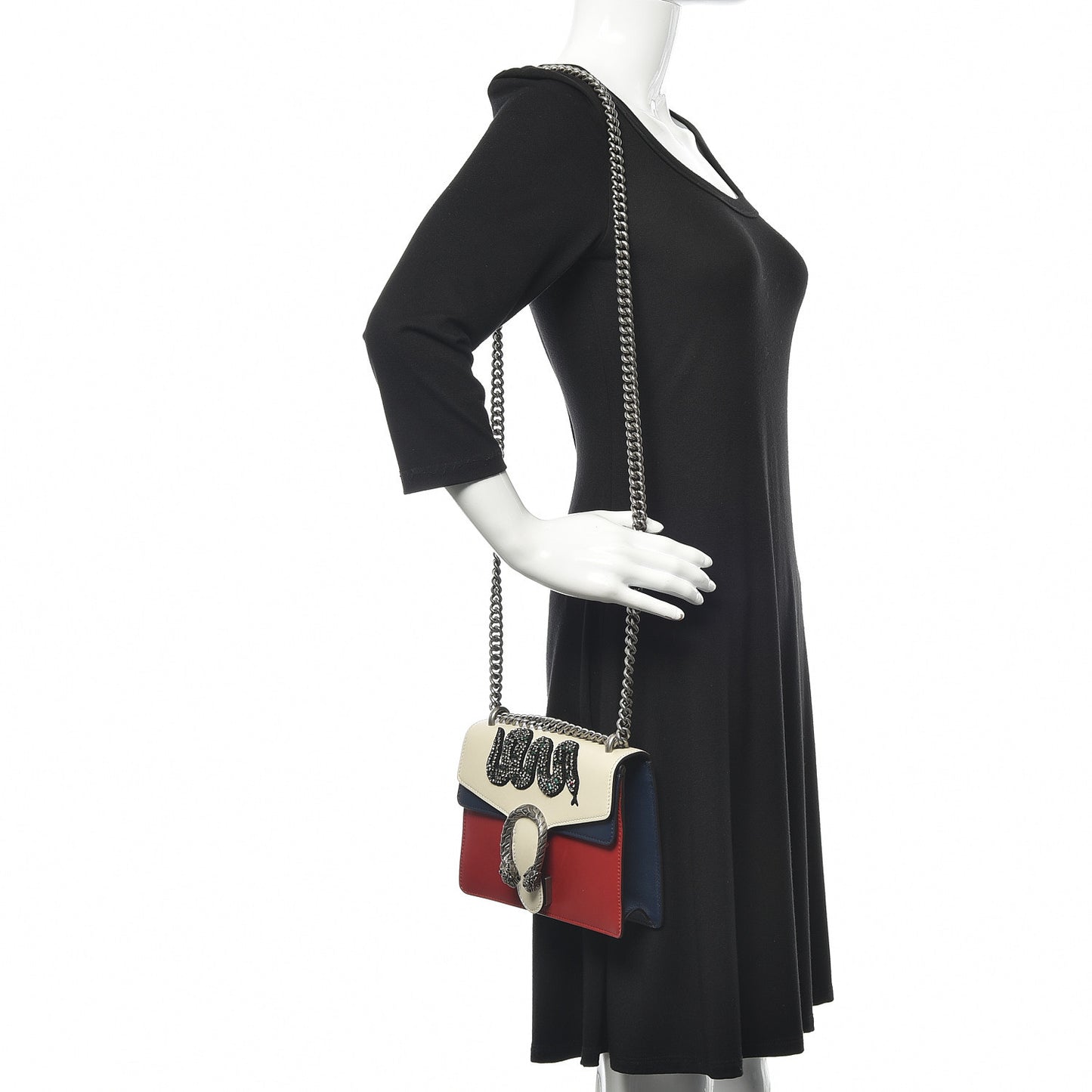 Calfskin Crystal Snake Embroidered Mini Dionysus Shoulder Bag Mystic White Hibiscus Red Blue Agata