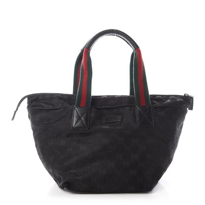 Gucci GG Monogram Small Web Handle Bucket Tote Black 1 of 8