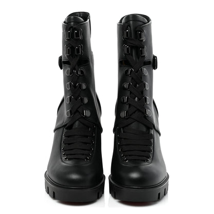 Christian Louboutin Calfskin Macademia 100 Biker Platform Boots 40.5 Black 2 of 12