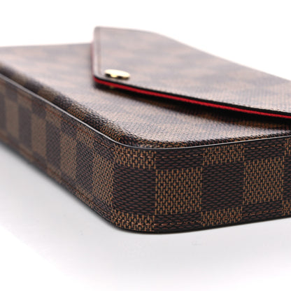 Louis Vuitton Damier Ebene Pochette Felicie Chain Wallet 9 of 10
