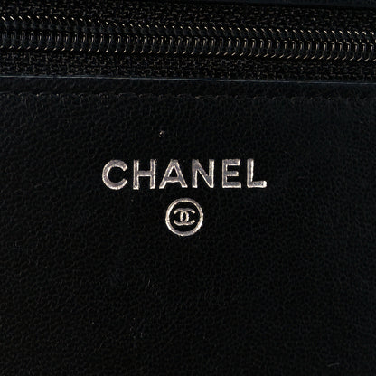 Chanel Lambskin Quilted Wallet On Chain WOC Black 11 of 24