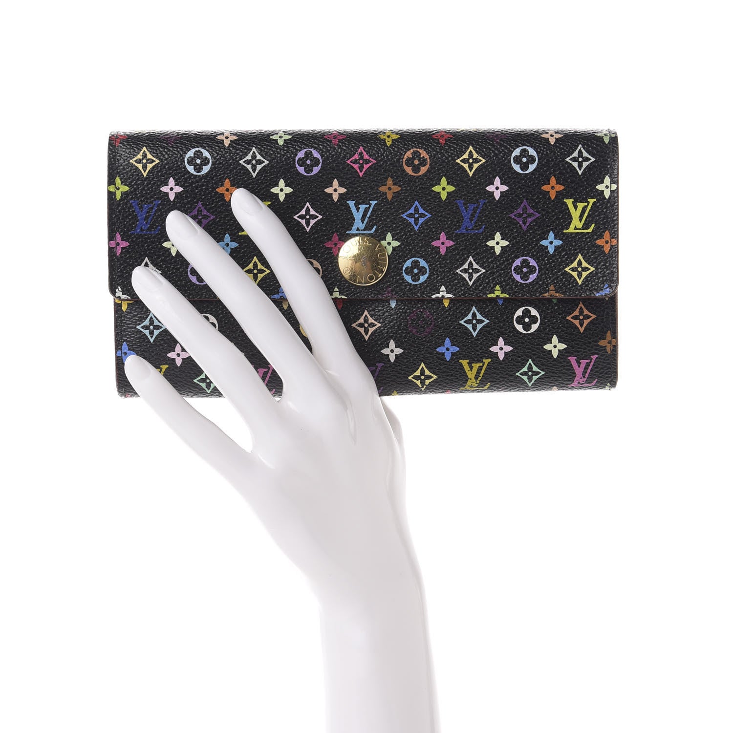 Louis Vuitton Monogram Multicolor Sarah Wallet Black Grenade 2 of 9