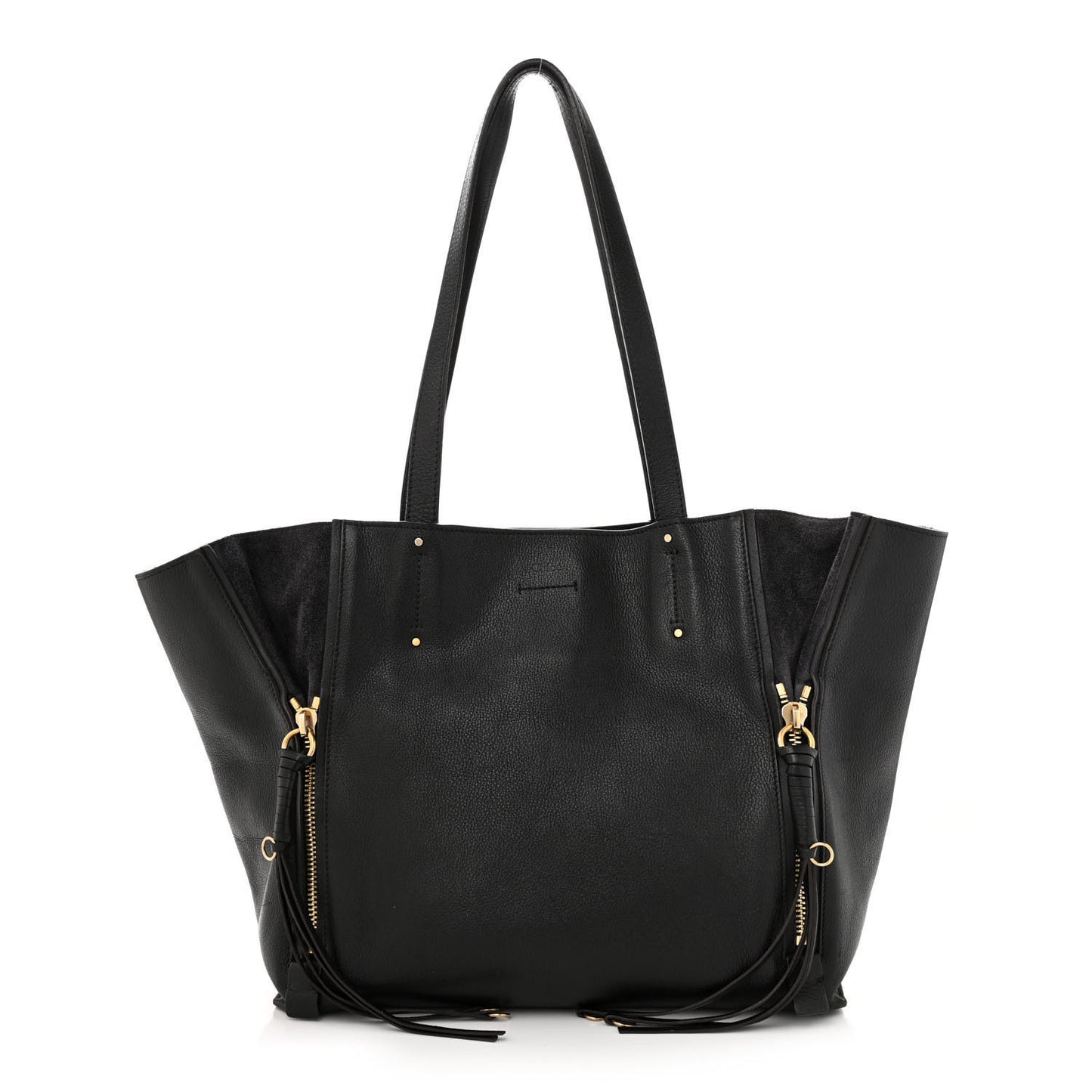 Smooth Calfskin Medium Milo Shopping Tote Black