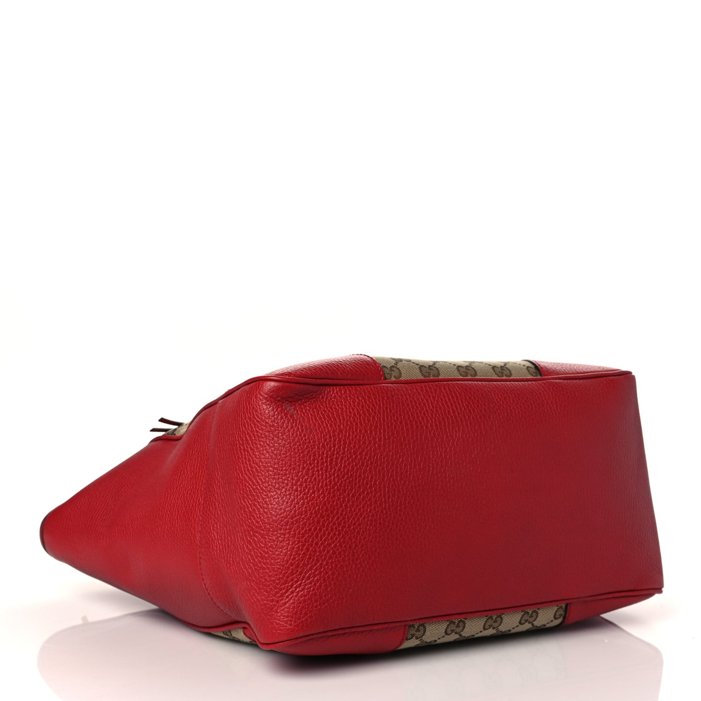 Monogram Bree Zippered Tote Beige Red