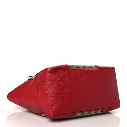 Gucci Monogram Bree Zippered Tote Beige Red 4 of 11
