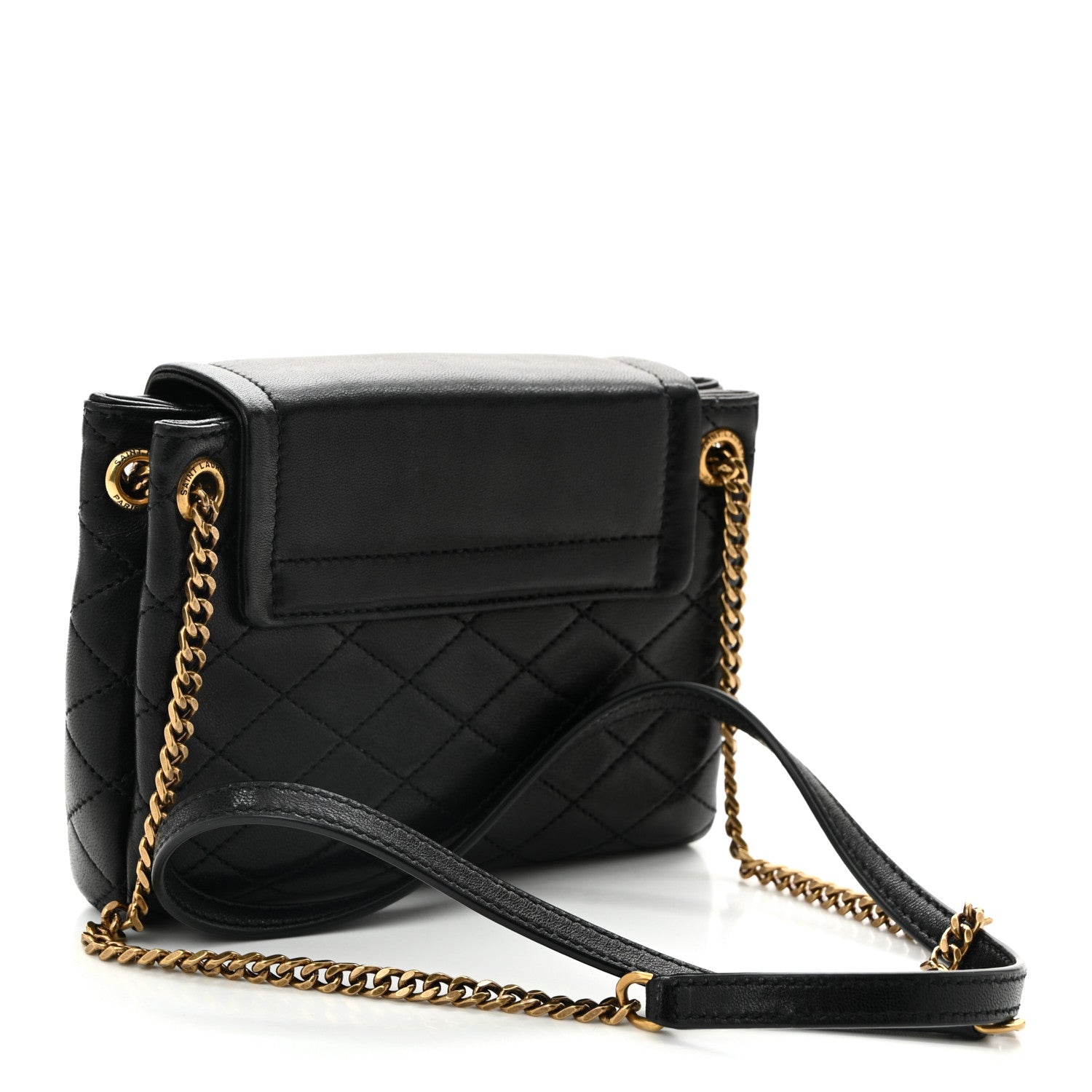 Saint Laurent Lambskin Quilted Monogram Mini Nolita Black 2 of 12